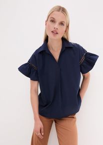 Tunique avec galon décoratif - bleu - taille 50 avec coton - bonprix