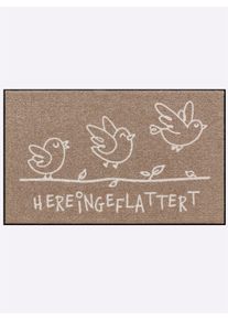 Salonloewe unisex Voetmat in taupe ,maat 40x60 cm - rechthoekig, Witt, 100% Polyamide. Achterzijde: 100% Elastiek