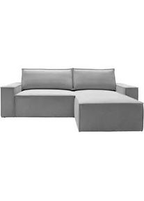Mid.you Eckschlafsofa , Hellgrau , Textil, Holz , Füllung: Silikon, Polyester , 251x170 cm , Made in Eu , Armlehnen seitenverkehrt montierbar , Wohnzimmer, Sofas & Couches, Schlafsofas, Sonstige Schlafsofas