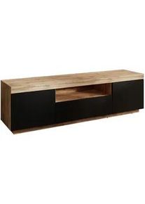 Mid.you Lowboard , Schwarz, Eiche Wotan , Kunststoff , 1 Schubladen , 170x49x42 cm , Made in Eu , stehend , Kleinmöbel