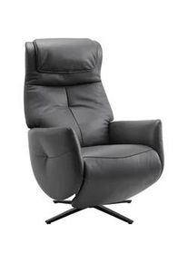 Xora Massagesessel , Schwarz, Dunkelgrau , Metall, Textil, Leder , Echtleder , Rindleder , 77x113x86 cm , Relaxfunktion, Liegefunktion, Netzbetrieb, Massagefunktion , Wohnzimmer, Sessel, Ledersessel