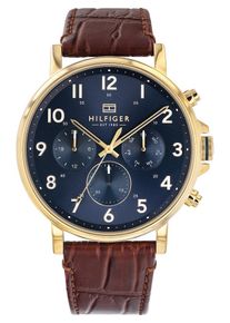 Tommy Hilfiger Heren Analoog horloge 'Dressed Up' donkerblauw / bruin One Size
