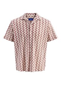 Jack & Jones JACK & JONES Heren Overhemd 'JORSummer Luke' ecru / bordeaux S