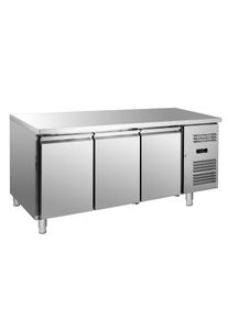 Table réfrigérée Gastro ECO 3/0 - GN 1/1 - 3 portes, incl. 3 étagères, 1800x700x850 mm, froid ventilé| Professionnel | HoReCa | CHR