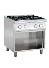 Cuisinière à gaz Bartscher 700 Classic à 4 feux avec soubassement ouvert| Professionnel | HoReCa | CHR