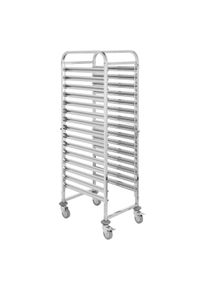 GastroHero Chariot à étagères ECO 15 EN 60 x 40, Chariot à étagères Gastro, 15 étagères, inox, avec rails simples| Professionnel | HoReCa | CHR