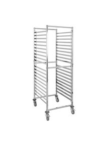GastroHero Chariot à étagères ECO 20 GN 2/1, Chariot à étagères Gastro, 20 étagères, inox, avec doubles rails| Professionnel | HoReCa | CHR