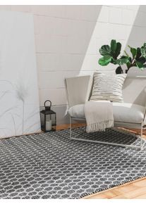 benuta Pure Dywan wykonany z materiałów pochodzących z recyklingu Mimpi biało-czarny 160x230 cm Abstrakcyjny,Geometryczny,Z