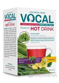 Vocal Hot Drink prášok na prípravu nápoja s príchuťou čiernych ríbezlí 10 vrecúšok