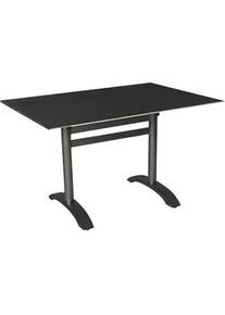 Gardenson Gartenklapptisch , Anthrazit, Grau , Metall, Holzwerkstoff , Betonoptik , rechteckig , 80x72x120 cm , gastro- und objekttauglich, klappbar, wetterbeständig, wetterfest, platzsparend , Gartenmöbel, Gartentische, Balkontische