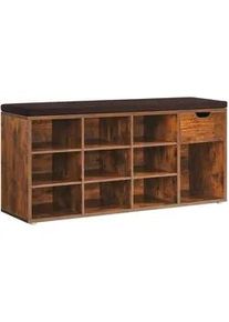 Mid.you Schuhbank , Dunkelbraun , Holzwerkstoff , 1 Schubladen , 104x48x30 cm , Garderobe, Schuhaufbewahrung, Schuhregale