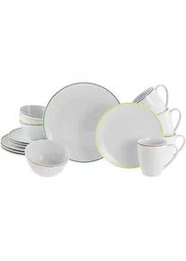 Creatable Kombiservice , Multicolor , Keramik , 16-teilig , 300 ml,600 ml , 32x31x33 cm , lebensmittelecht, stapelbar , Geschirr, Geschirrsets, Kombiservice