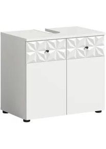 Mid.you Waschbeckenunterschrank , Weiß , Metall , 1 Fächer , 60x54x37 cm , FSC Mix , stehend , Badezimmer, Badmöbel, Waschbeckenunterschränke