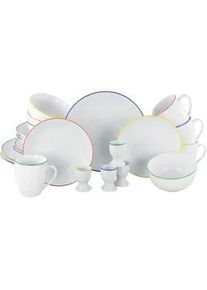 Creatable Kombiservice , Multicolor , Keramik , 24-teilig , 300 ml,600 ml , 33x30.5x39 cm , lebensmittelecht, stapelbar , Geschirr, Geschirrsets, Kombiservice