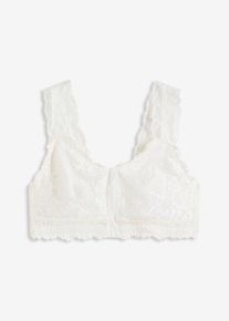 bonprix Női Bralette melltartó elején kényelmes zárható kivitelben, fehér, 95