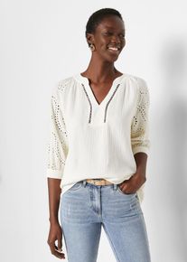 bonprix Mujer, Túnica de muselina ligera, blanco, 40