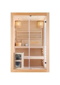 Sanotechnik Sauna , Naturfarben , Holz, Glas , Hemlocktanne , 120x200x130 cm , Freizeit & Co, Wellness & Gesundheit, Sauna