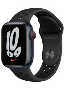 Apple Watch Nike Series 7 Aluminum 41 mm (2021) | GPS + Cellular | Midnight | Sport Band black