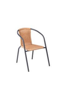 Aro Sillón apilable, polietileno, aspecto ratán, marrón oscuro/beige