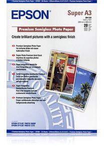 Epson Papel fotográfico semibrillante premium, DIN A3+, 250 g/m², 20 hojas