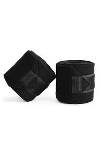 Equestrian Stockholm Bandages All Black Glimmer, Fleece Bandages, Set of 4
