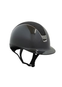 Samshield Riding Helmet Classic 2.0 SG, Top Alct, Trim Blk Chrme, Blazon Cryst Fab Mtl Ecl Blk Chrme