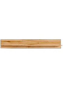Linea Natura Wandboard , Eichefarben , Holz, Metall , Wildeiche , massiv , 155x23x23 cm , Wohnzimmer, Regale, Wandboards
