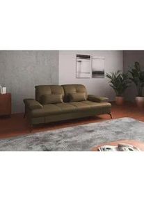 Sit & More Sit & More 3-Sitzer-Sofa , Olivgrün , Leder , Echtleder , Nappaleder , 212x90x122 cm , Goldenes M, Oeko-Tex® Standard 100, Made in Europe, DGM-Klimapakt , Rücken echt, Armteil links, Armteil rechts , Wohnzimmer, Sofas & Couches, Sofas, 3-Sitzer Sofas
