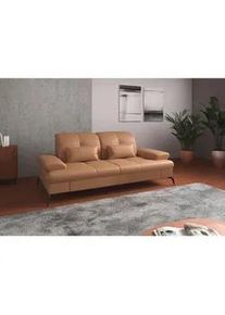 Sit & More Sit & More 3-Sitzer-Sofa , Cappuccino , Leder , Echtleder , Nappaleder , 212x90x122 cm , Goldenes M, Oeko-Tex® Standard 100, Made in Europe, DGM-Klimapakt , Rücken echt, Armteil links, Armteil rechts , Wohnzimmer, Sofas & Couches, Sofas, 3-Sitzer Sofas