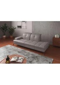 Sit & More Sit & More Récamiere , Hellgrau , Leder , Echtleder , Nappaleder , 231x90x122 cm , Goldenes M, Oeko-Tex® Standard 100, Made in Europe, DGM-Klimapakt , Rücken echt, Armteil links , Wohnzimmer, Sofas & Couches, Sofas, Recamieren