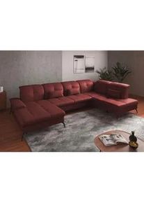 Sit & More Sit & More Wohnlandschaft , Rotbraun , Leder , Echtleder , Nappaleder , Ottomane rechts, U-Form , 357x231 cm , Goldenes M, Oeko-Tex® Standard 100, Made in Europe, DGM-Klimapakt , Rücken echt, Armteil links , Wohnzimmer, Sofas & Couches, Wohnlandschaften, Wohnlandschaften in U-Form