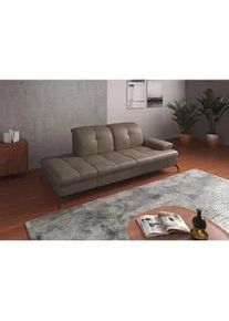 Sit & More Sit & More Récamiere , Grau , Leder , Echtleder , Nappaleder , 231x90x122 cm , Goldenes M, Oeko-Tex® Standard 100, Made in Europe, DGM-Klimapakt , Rücken echt, Armteil rechts , Wohnzimmer, Sofas & Couches, Sofas, Recamieren