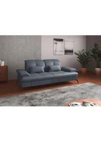 Sit & More Sit & More 3-Sitzer-Sofa , Graublau , Leder , Echtleder , Nappaleder , 212x90x122 cm , Goldenes M, Oeko-Tex® Standard 100, Made in Europe, DGM-Klimapakt , Rücken echt, Armteil links, Armteil rechts , Wohnzimmer, Sofas & Couches, Sofas, 3-Sitzer Sofas