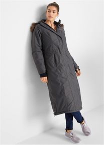 Lange outdoor jas met imitatiebont waterdicht - grijs - maat 46 - bonprix