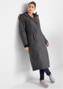 Lange outdoor jas met imitatiebont waterdicht - grijs - maat 48 - bonprix