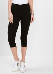 Capri legging - zwart - maat 56/58 (3XL) - met katoen - bonprix
