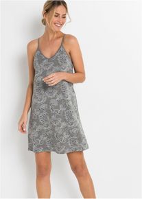 Nachthemd met spaghettibandjes - grijs gemêleerd - maat 40/42 (M) - viscose - bonprix