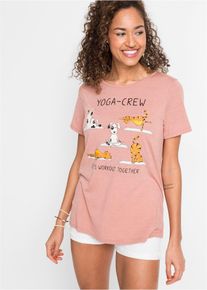T-shirt met print - paars - maat 56/58 (3XL) - viscose - bonprix