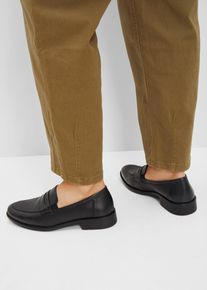 Leren loafers - zwart - maat 37 - nappaleer - bonprix