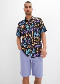 Overhemd met korte mouwen - zwart - maat 45/46 (XXL) - viscose - bonprix