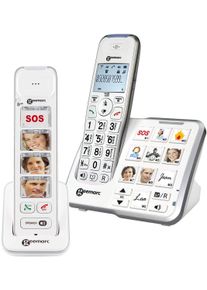geemarc Mobility Pack schnurloses Telefon analog Anrufbeantworter Freisprechen wei&szlig;