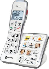 geemarc Amplidect 595 Photo schnurloses Seniorentelefon Festnetz Haustelefon Anrufbeantworter Foto-Tasten wei&szlig;