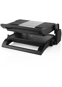 Princess 01.112536.01.002 Tisch Multi-Grill Kontaktgrill Waffeleisen Paninimaker 1500 Watt klappbar schwarz silber