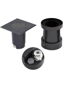 EVN Lichttechnik EVN TALPA Bodeneinbau, quadratisch, schwenkbar, Edelstahl/Alu, IP67, GU10, max. 35W, 230V, mit selbstentlüftendem Ventil, anthrazit (679435EVA)