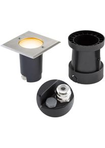 EVN Lichttechnik EVN TALPA LED Bodeneinbau, quadratisch, schwenkbar, Edelstahl/Alu, inkl. Leuchtmittel, IP67, 230V, 5W, 3000K, 450lm, Phase dimmbar, mit selbstentlüfte