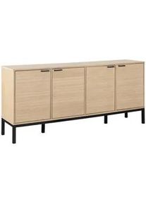 Actona Xxxl Sideboard , Schwarz, Eichefarben , Holzwerkstoff , Eiche , furniert , 4 Fächer , 180x80x40 cm , Typenauswahl , Holzmöbel, Kommoden Holz, Sideboards Holz