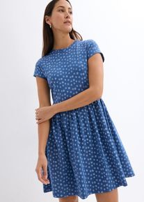 Shirtkleid aus reiner Baumwolle, blau, Größe 52/54 (XXL), 100% Baumwolle, bonprix
