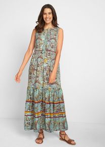 Maxi Web-Kleid aus Viskose, grün, Größe 54, Viskose, bonprix