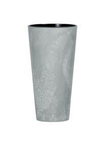 Kvetináč TUBUS SLIM BETON EFFECT s vložkou 25 cm,sivý, 25 cm