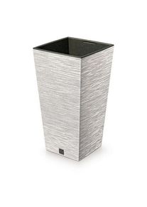 Kvetináč FURU SQUARE ECO WOOD s vložkou 24 c m,biely ECO, S